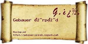 Gebauer Árpád névjegykártya